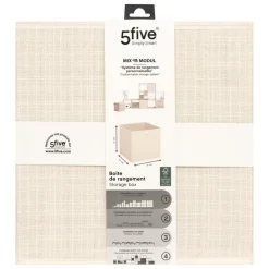 5 FIVE SIMPLY SMART - 5five - boîte de rangement "mix n modul" tweed beige 31x31cm