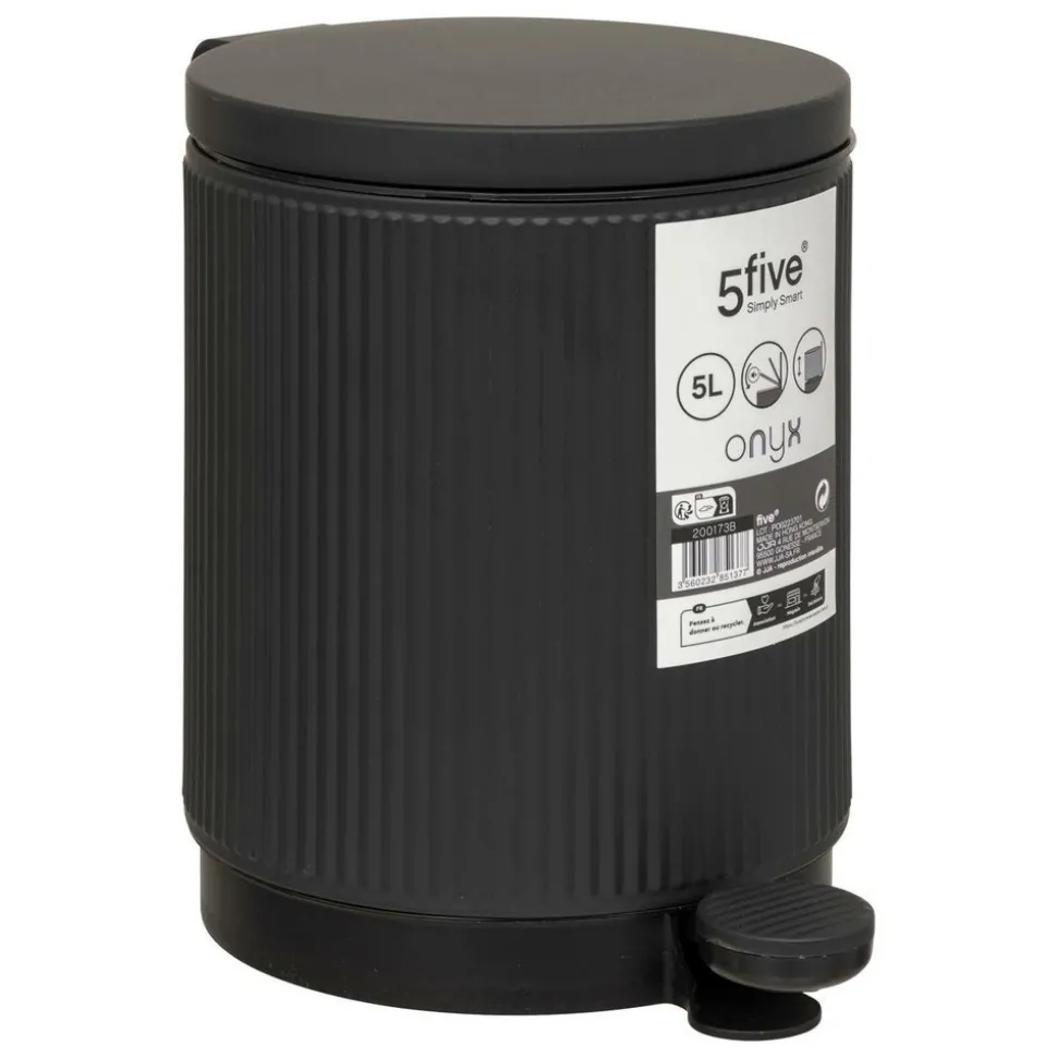5 FIVE SIMPLY SMART - 5five - poubelle "onyx" 5l ardoise