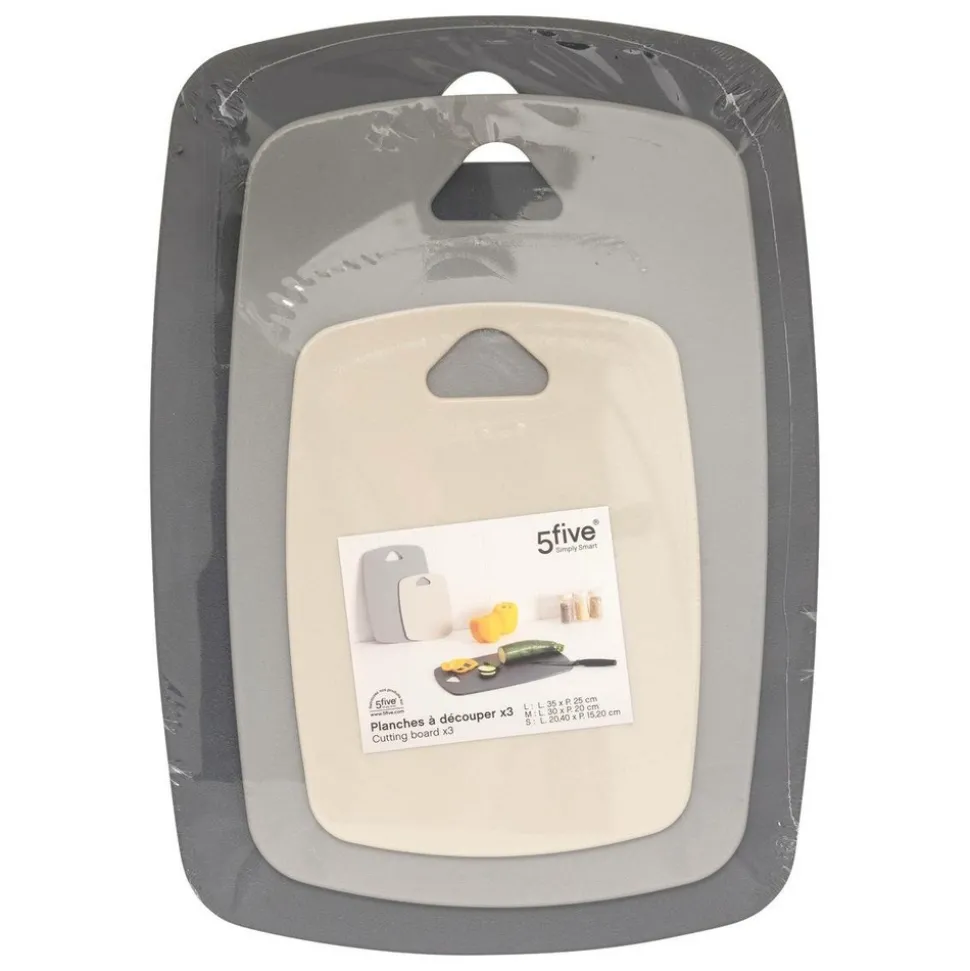 5 FIVE SIMPLY SMART - 5five - 3 planches à découper en plastique 35x25cm