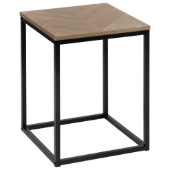 5 FIVE SIMPLY SMART - 5five - bout de canapé "chevrons" effet bois et noir 40x40cm