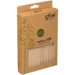 5 FIVE SIMPLY SMART - 5five - lot de 100 pailles en papier kraft