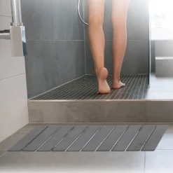 5 FIVE SIMPLY SMART - 5five - tapis de bain caillebotis en diatomite gris 59x39cm