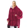 ACTIFORME - Sweat en plaid chaud et doux - vêtement confortable d'intérieur toodhoodie - | rouge |