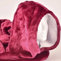 ACTIFORME - Sweat en plaid chaud et doux - vêtement confortable d'intérieur toodhoodie - | rouge |