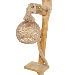 Alex - lampadaire en bois et cordes avec rebord
