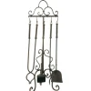 ANTIC LINE - Serviteur cheminée fer noir antique 75cm