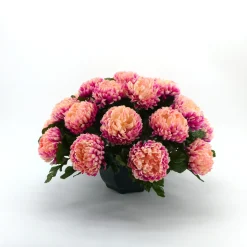 ARCHE DIFFUSION - Coupe de chrysanthèmes artificiels, 28 fleurs - Rose