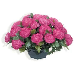 ARCHE DIFFUSION - Coupe de chrysanthèmes artificiels, 28 fleurs- Blanc