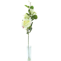 ARCHE DIFFUSION - Fleur artificielle tige de rose coloris blanc H.76cm