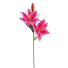 ARCHE DIFFUSION - Fleur artificielle tige de lys fuchsia H.67cm