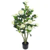 ARCHE DIFFUSION - Fleurs artificielles - camelia blanc en pot H.102cm