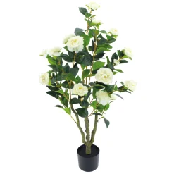 ARCHE DIFFUSION - Fleurs artificielles - camelia blanc en pot H.102cm