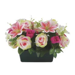 ARCHE DIFFUSION - Fleurs artificielles - coupe florale fuchsia H.29x46cm