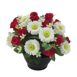 ARCHE DIFFUSION - Fleurs artificielles - coupe florale rouge H.29 D.32cm