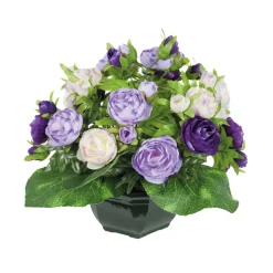 ARCHE DIFFUSION - Fleurs artificielles - coupe florale renoncules lavande D.32 H.27cm