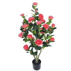ARCHE DIFFUSION - Fleurs artificielles - camelia coloris saumon en pot H.102cm