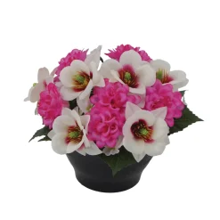 ARCHE DIFFUSION - Fleurs artificielles - coupe florale rose H.24 D.28cm