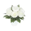 ARCHE DIFFUSION - Fleurs artificielles - pivoines blanches en pot H.26 D.27cm