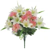 ARCHE DIFFUSION - Fleurs artificielles - bouquet rose d'œillets, lys, fleurs H.50cm