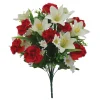 ARCHE DIFFUSION - Fleurs artificielles - bouquet rouge œillets, lys, fleurs H.50cm