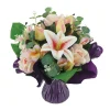 ARCHE DIFFUSION - Fleurs artificielles - bouquet saumon bulle H.40 D.45cm