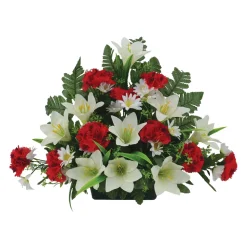 ARCHE DIFFUSION - Fleurs artificielles - coupe florale rouge H.40x53cm