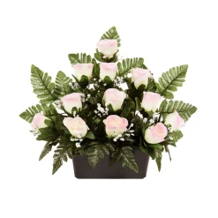 ARCHE DIFFUSION - Jardinière de roses artificielles D 34 H 29 cm