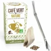 AROMANDISE - Café vert nature 18 sachets + paille inox avec filtre