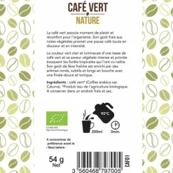 AROMANDISE - Café vert nature 18 sachets + paille inox avec filtre