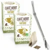 AROMANDISE - Café vert nature 36 sachets + paille inox avec filtre