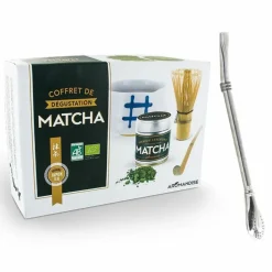 AROMANDISE - Coffret découverte de la cérémonie du thé matcha + paille inox avec filtre