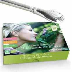 AROMANDISE - Coffret découverte tisanes 36 sachets + paille inox avec filtre