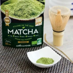 AROMANDISE - Coffret thé matcha + fouet + cuillère en bambou