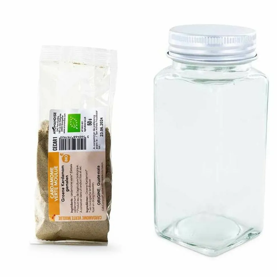 AROMANDISE - Flacon à épices poudreur + cardamome moulue 50 g