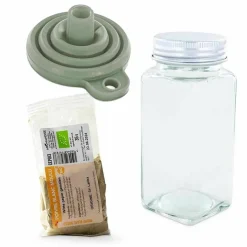 AROMANDISE - Flacon à épices poudreur + entonnoir + poivre blanc 35 g