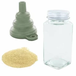 AROMANDISE - Flacon à épices poudreur + entonnoir + poivre blanc 35 g