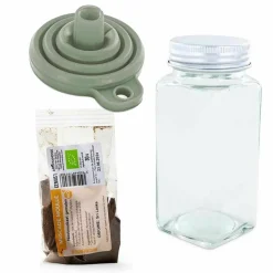 AROMANDISE - Flacon à épices poudreur + entonnoir + muscade moulue 30 g