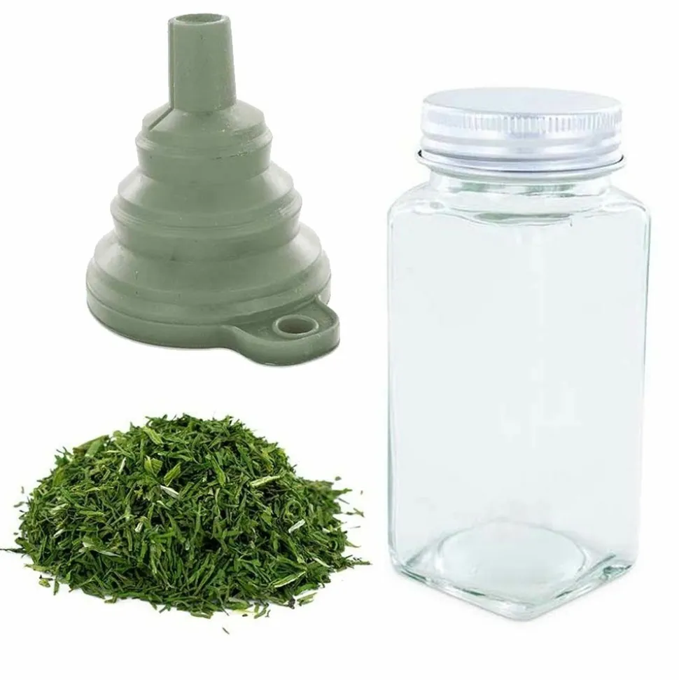 AROMANDISE - Flacon à épices poudreur + entonnoir + aneth bio 15 g