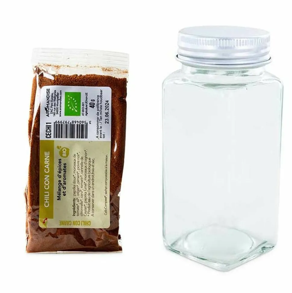 AROMANDISE - Flacon à épices poudreur + chili con carne 40 g