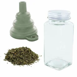 AROMANDISE - Flacon à épices poudreur + entonnoir + basilic bio 15 g