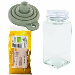 AROMANDISE - Flacon à épices poudreur + entonnoir + curcuma moulu 40 g