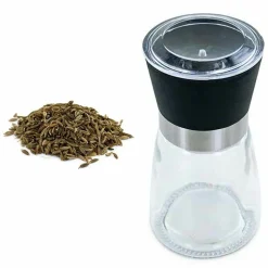 AROMANDISE - Moulin à épices en verre et céramique + cumin entier bio