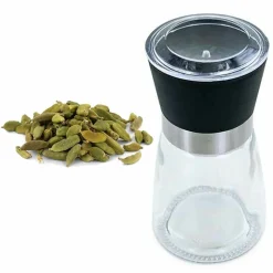 AROMANDISE - Moulin à épices en verre et céramique + cardamome verte bio