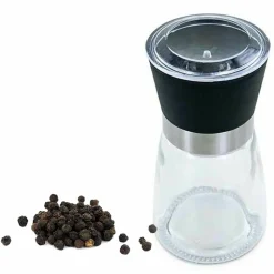 AROMANDISE - Moulin à épices en verre et céramique + poivre noir bio