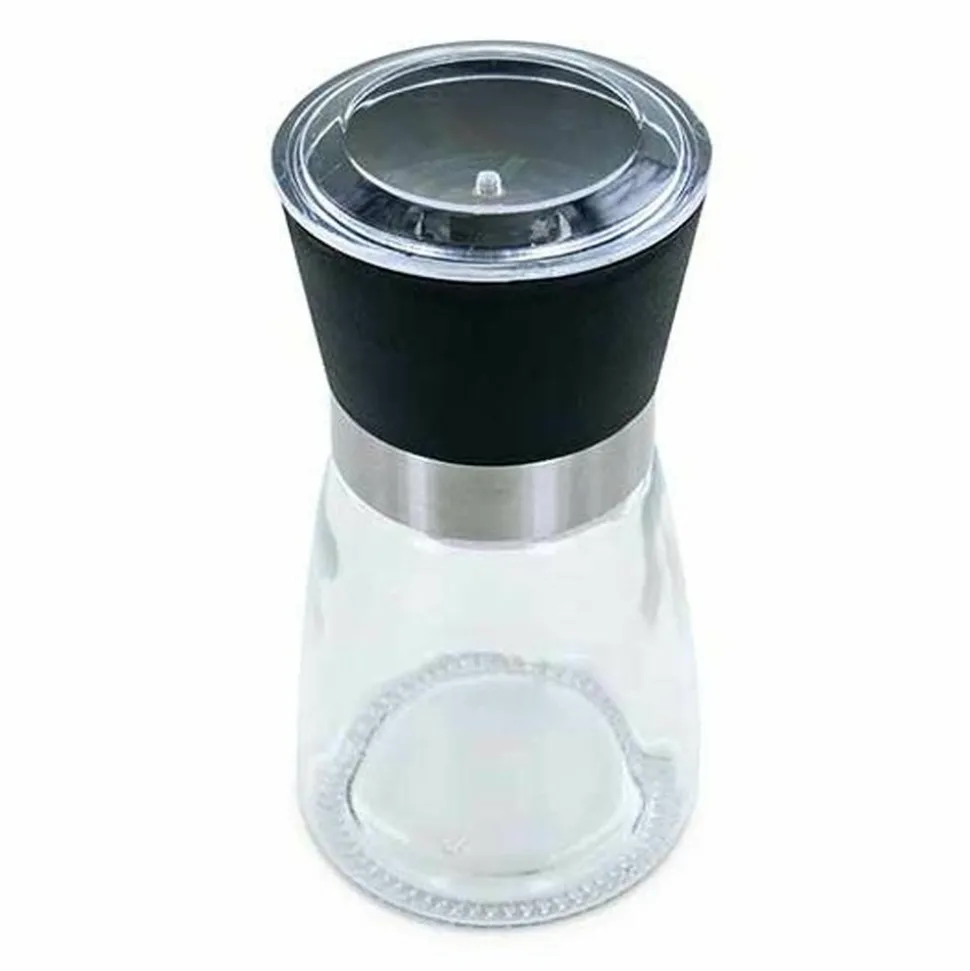 AROMANDISE - Moulin à épices en verre et céramique + poivre noir bio