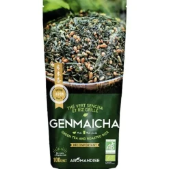 AROMANDISE - Thé vert bio et riz complet genmaicha 100 g
