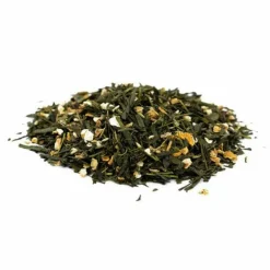 AROMANDISE - Thé vert bio japonais sencha earl grey 85 g + paille en inox avec filtre intégré