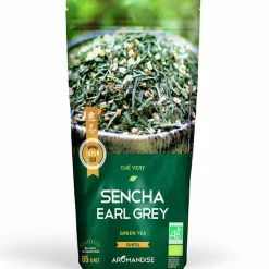 AROMANDISE - Thé vert bio japonais sencha earl grey 85 g