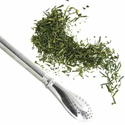 AROMANDISE - Thé vert bio sencha japonais + paille inox avec filtre