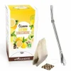 AROMANDISE - Tisane gingembre et citron bio 20 sachets + paille inox avec filtre